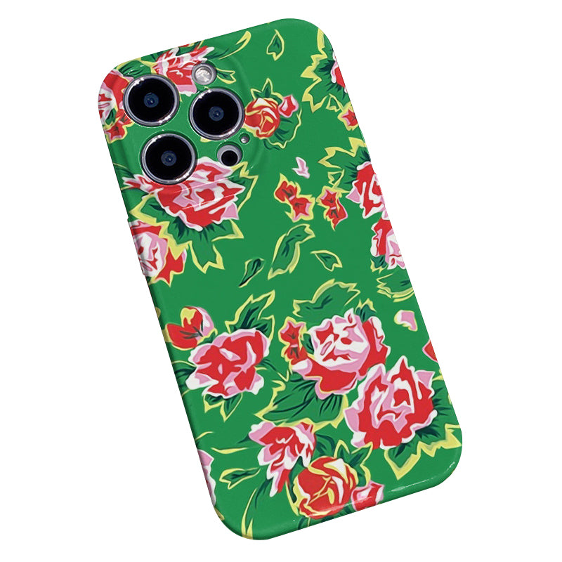 For iPhone 12 Pro Max Case Chinese Northeast Flower Pattern Printing Hard PC Phone Cover