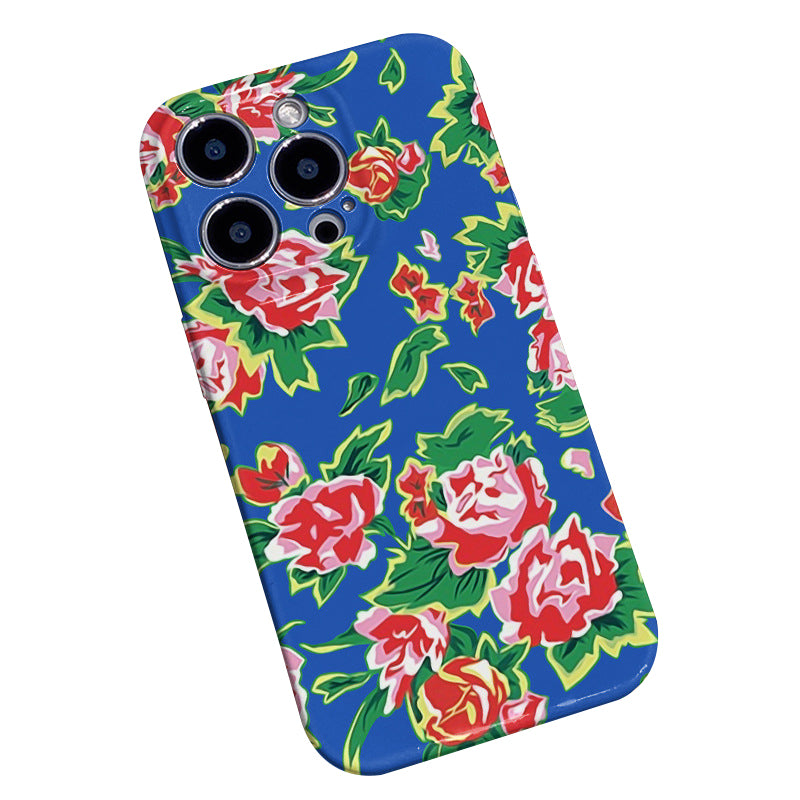 For iPhone 12 Pro Max Case Chinese Northeast Flower Pattern Printing Hard PC Phone Cover