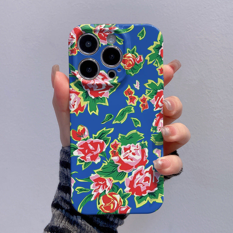 For iPhone 14 Pro Max Hard PC Case Chinese Northeast Flower Pattern Printing Phone Cover