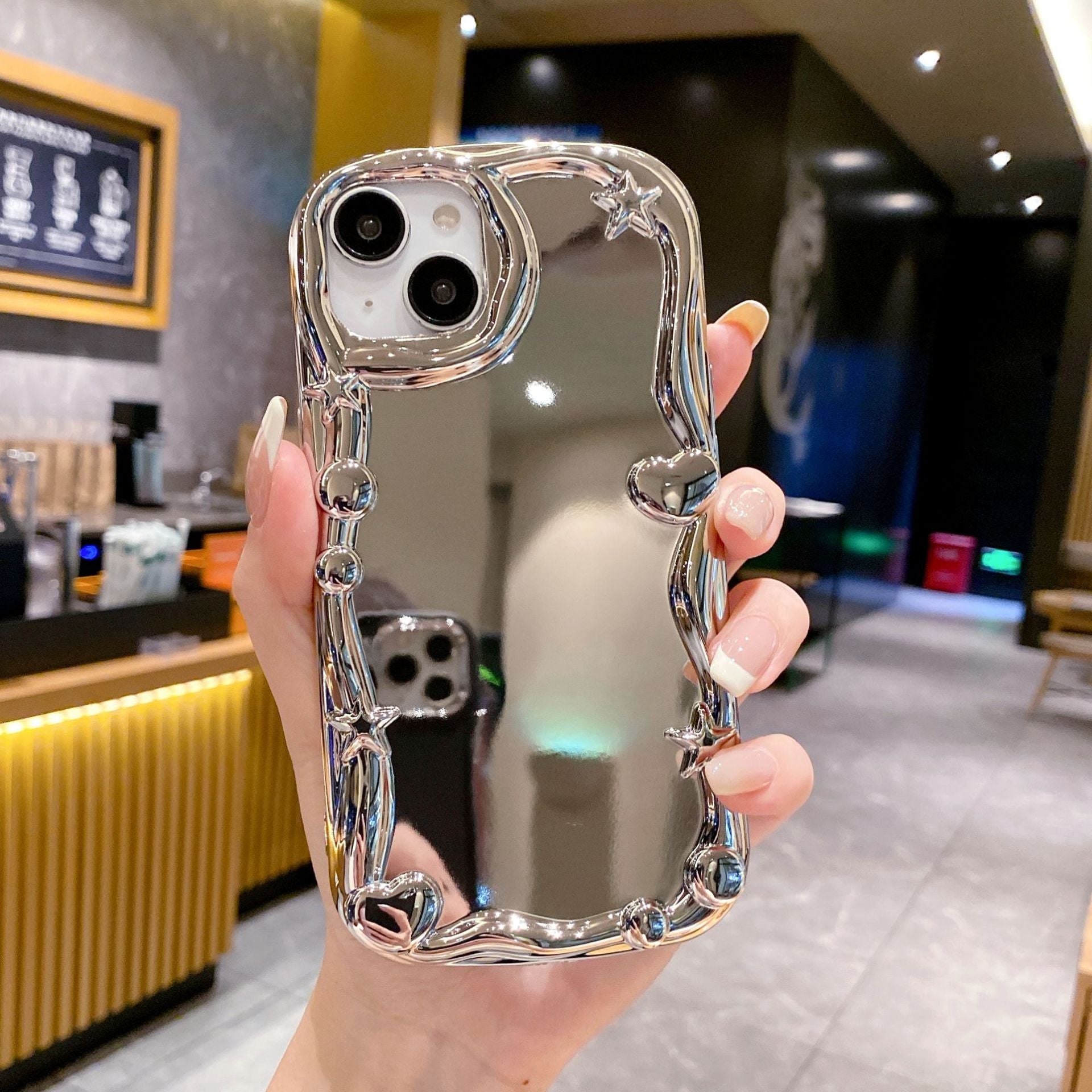 For iPhone 13 Drop Proof TPU Case Electroplating Mirror Surface Phone Cover