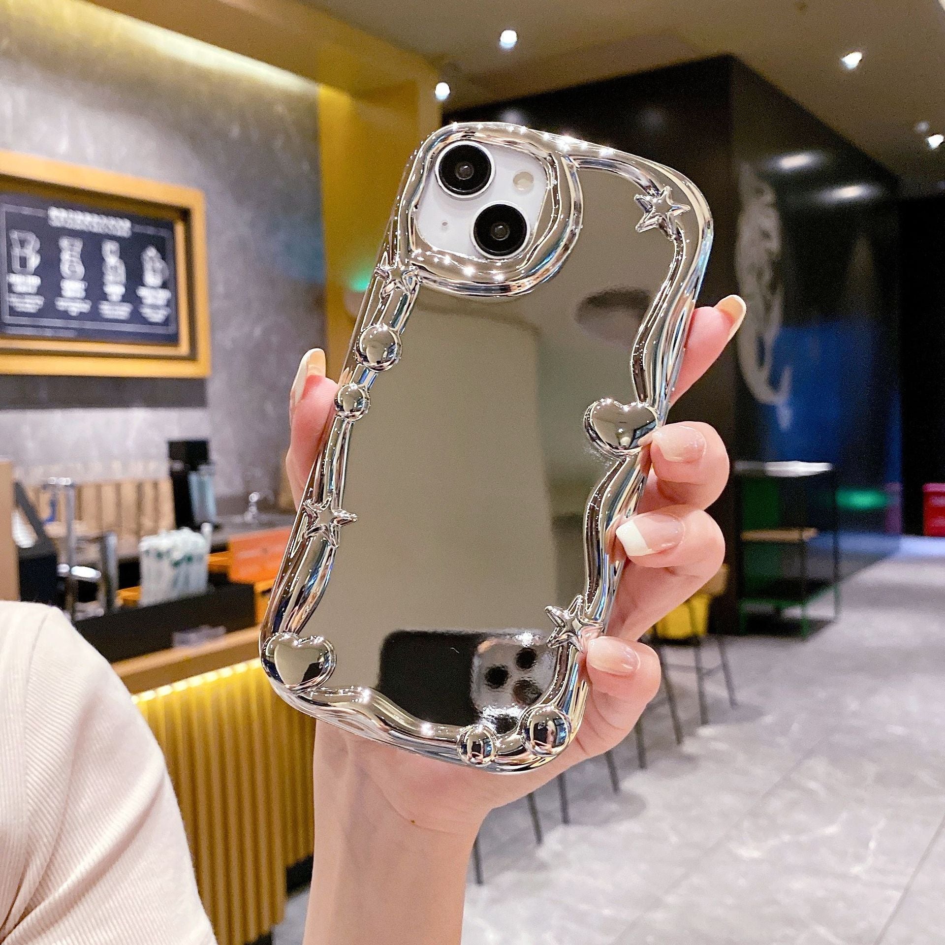 For iPhone 15 TPU Case Electroplating Mirror Plating Phone Cover