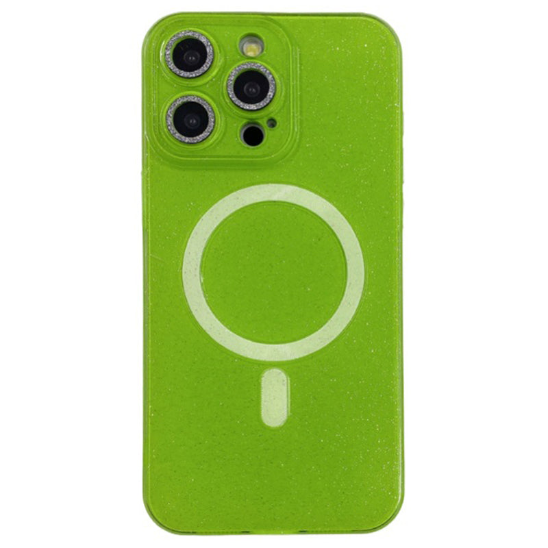 For iPhone 14 Pro Max Case Glitter Flexible TPU Anti-fall Phone Cover Compatible with MagSafe
