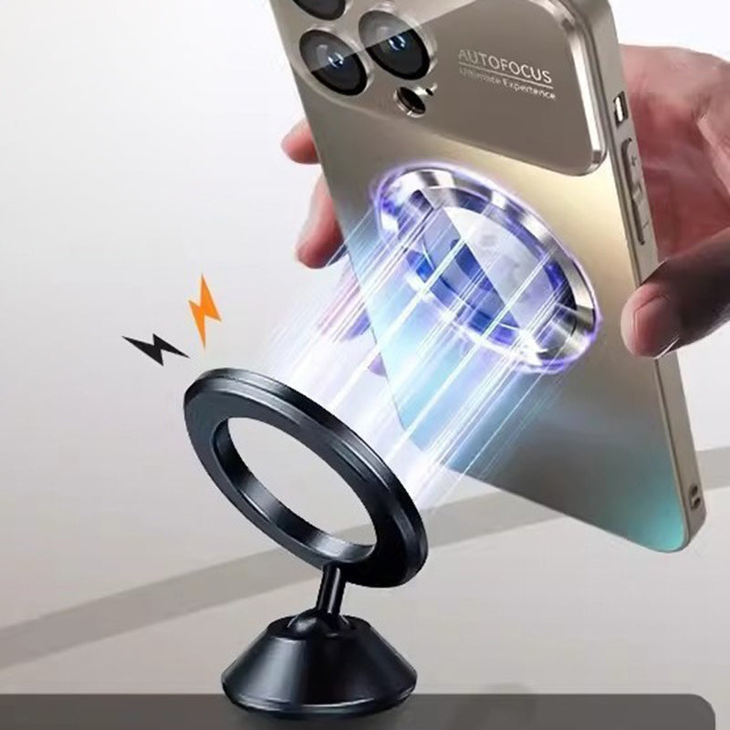For iPhone 12 Pro Max 6.7 inch Magnetic Phone Case Anti-drop PC Shell with Lens Film