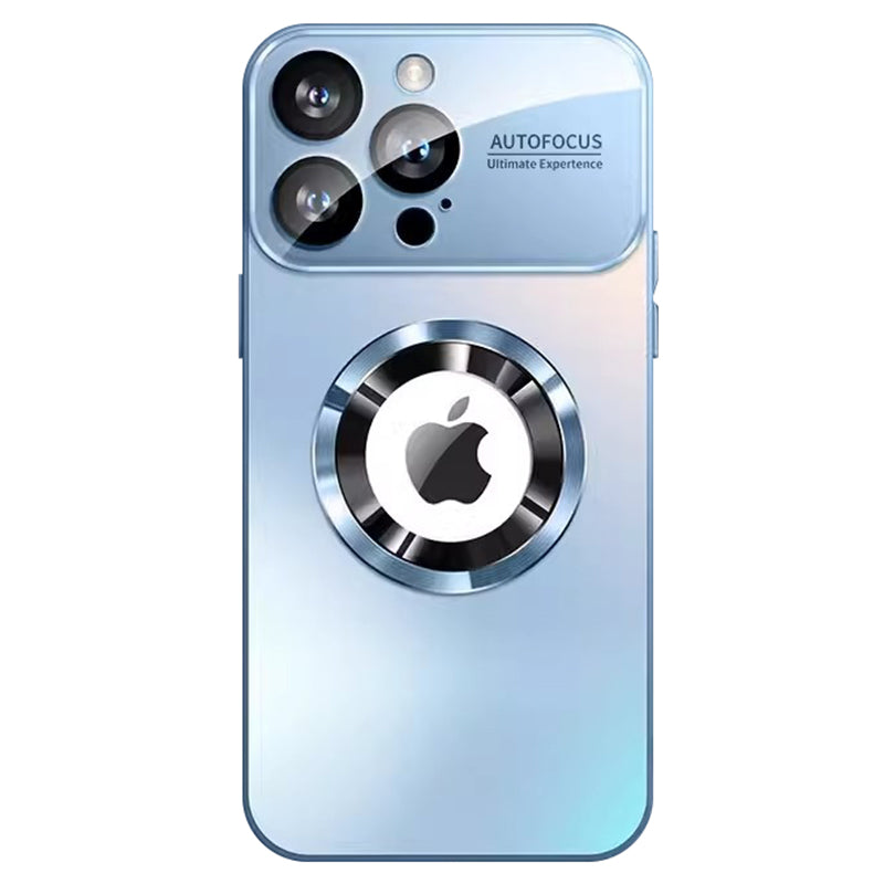 For iPhone 12 Pro Max 6.7 inch Magnetic Phone Case Anti-drop PC Shell with Lens Film
