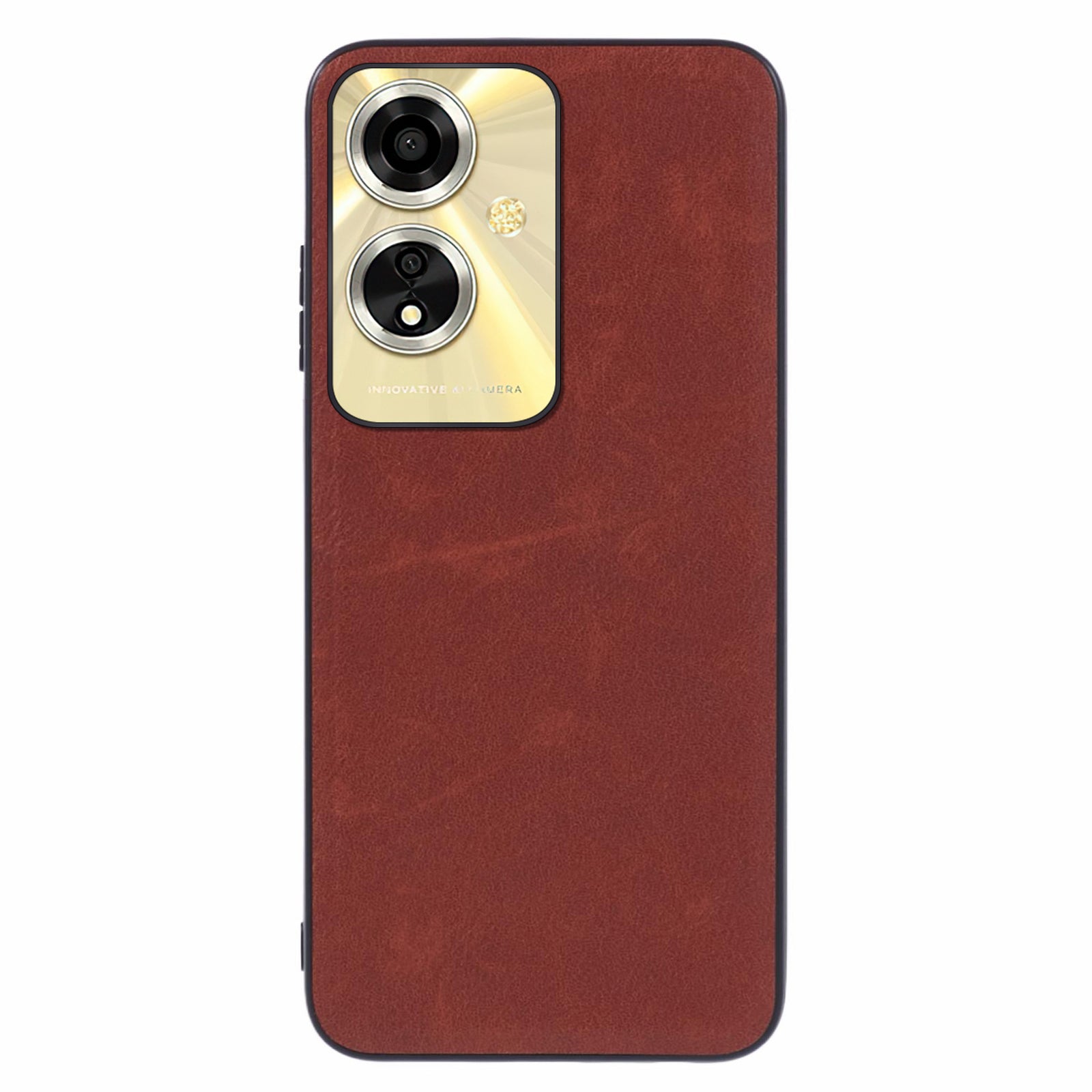 For Oppo A59 5G Case Retro Leather Coated PC+TPU Anti-scratch Phone Cover