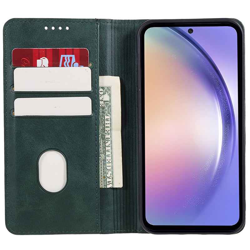 For Samsung Galaxy M55 5G Case Calf Texture PU Leather Wallet Business Phone Cover