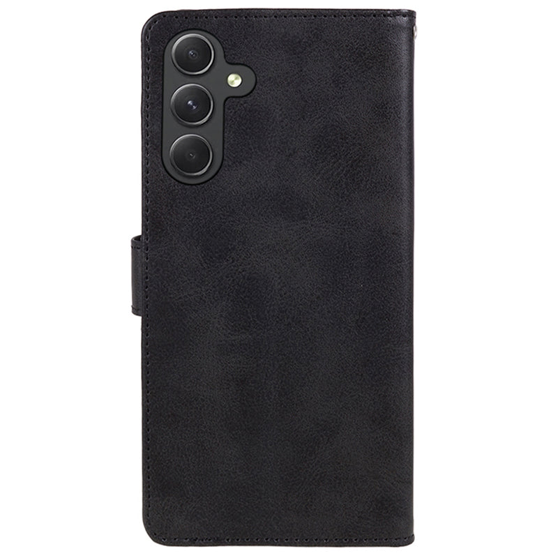 For Samsung Galaxy M55 5G Case Calf Texture Magnetic Clasp Leather Wallet Phone Cover