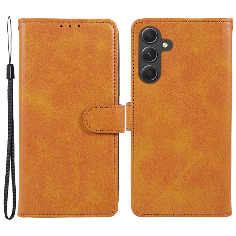 For Samsung Galaxy M55 5G Case Calf Texture Magnetic Clasp Leather Wallet Phone Cover
