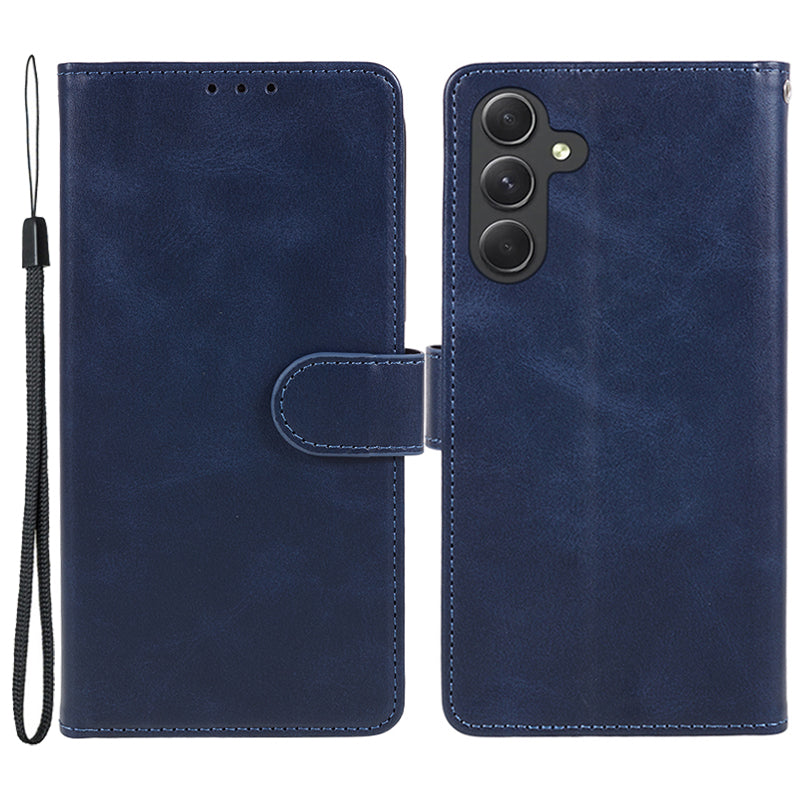 For Samsung Galaxy M55 5G Case Calf Texture Magnetic Clasp Leather Wallet Phone Cover