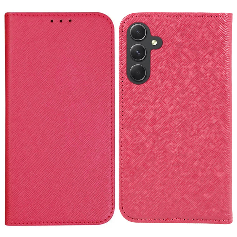 For Samsung Galaxy M55 5G Phone Case Magnetic Closing PU Leather Flip Wallet Stand Cover
