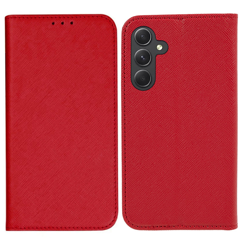For Samsung Galaxy M55 5G Phone Case Magnetic Closing PU Leather Flip Wallet Stand Cover