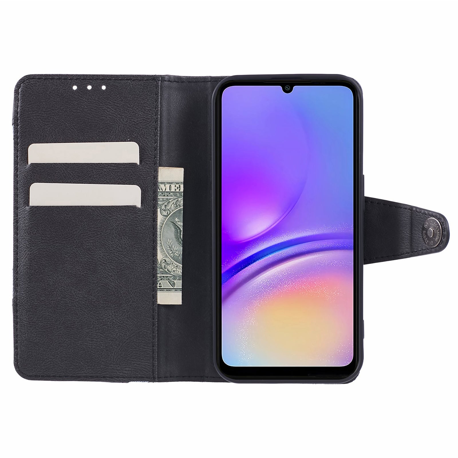 For Samsung Galaxy M55 5G Case Crazy Horse Texture Splicing Wallet Phone Cover