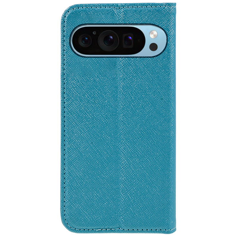 For Google Pixel 9 Pro Case Cross Texture Leather Wallet Phone Cover Magnetic Closing