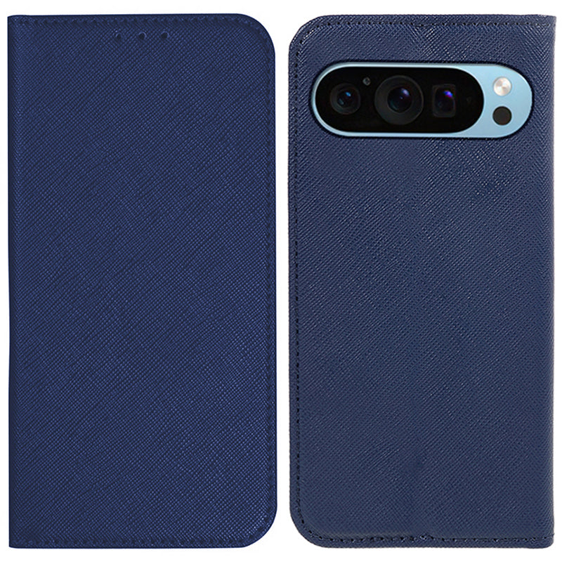 For Google Pixel 9 Pro Case Cross Texture Leather Wallet Phone Cover Magnetic Closing
