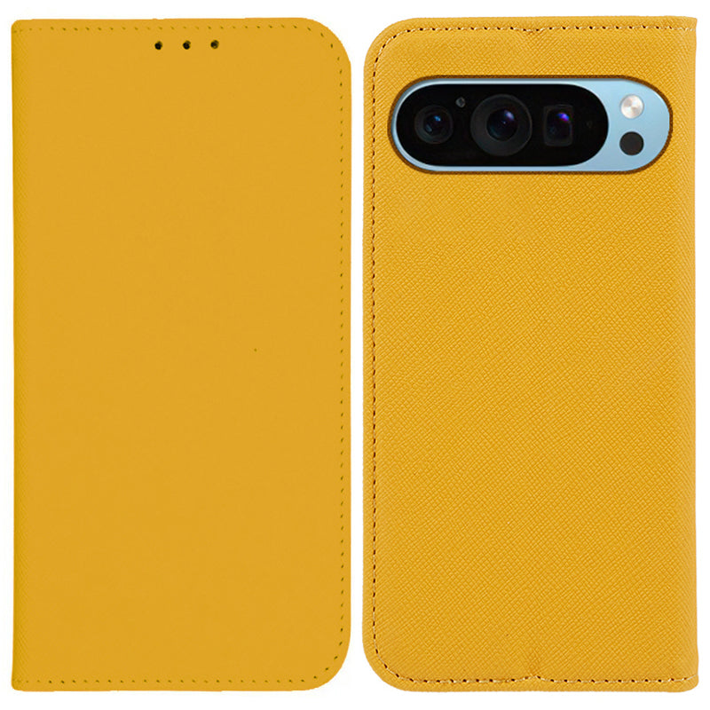 For Google Pixel 9 Pro Case Cross Texture Leather Wallet Phone Cover Magnetic Closing