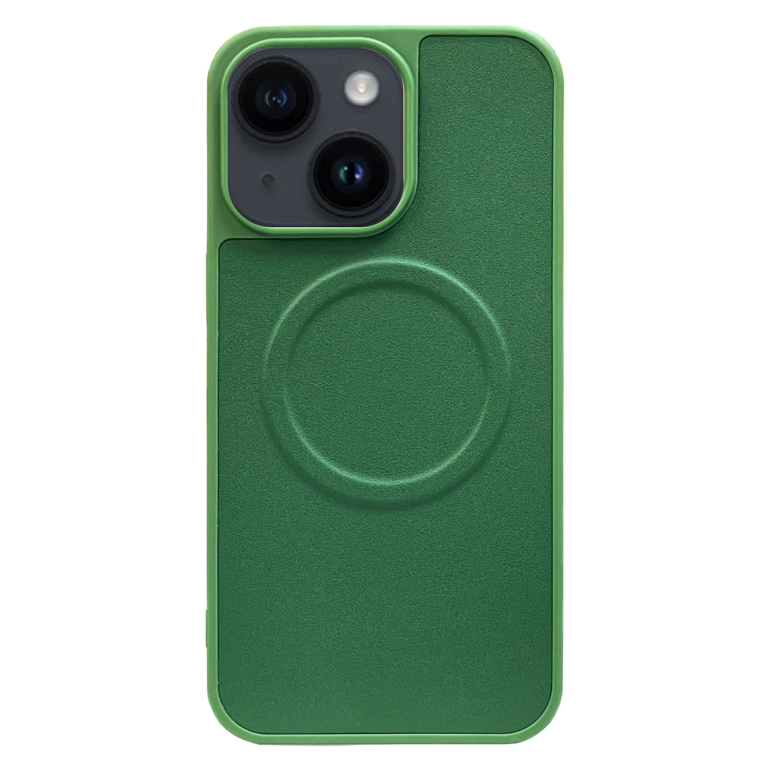 For iPhone 15 Magnetic Case Compatible with MagSafe Leather Coated TPU Phone Cover