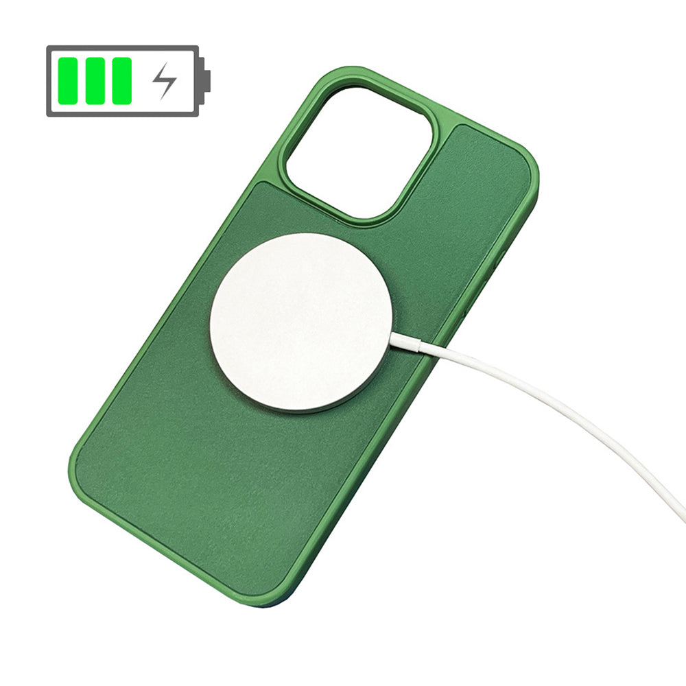For iPhone 15 Magnetic Case Compatible with MagSafe Leather Coated TPU Phone Cover