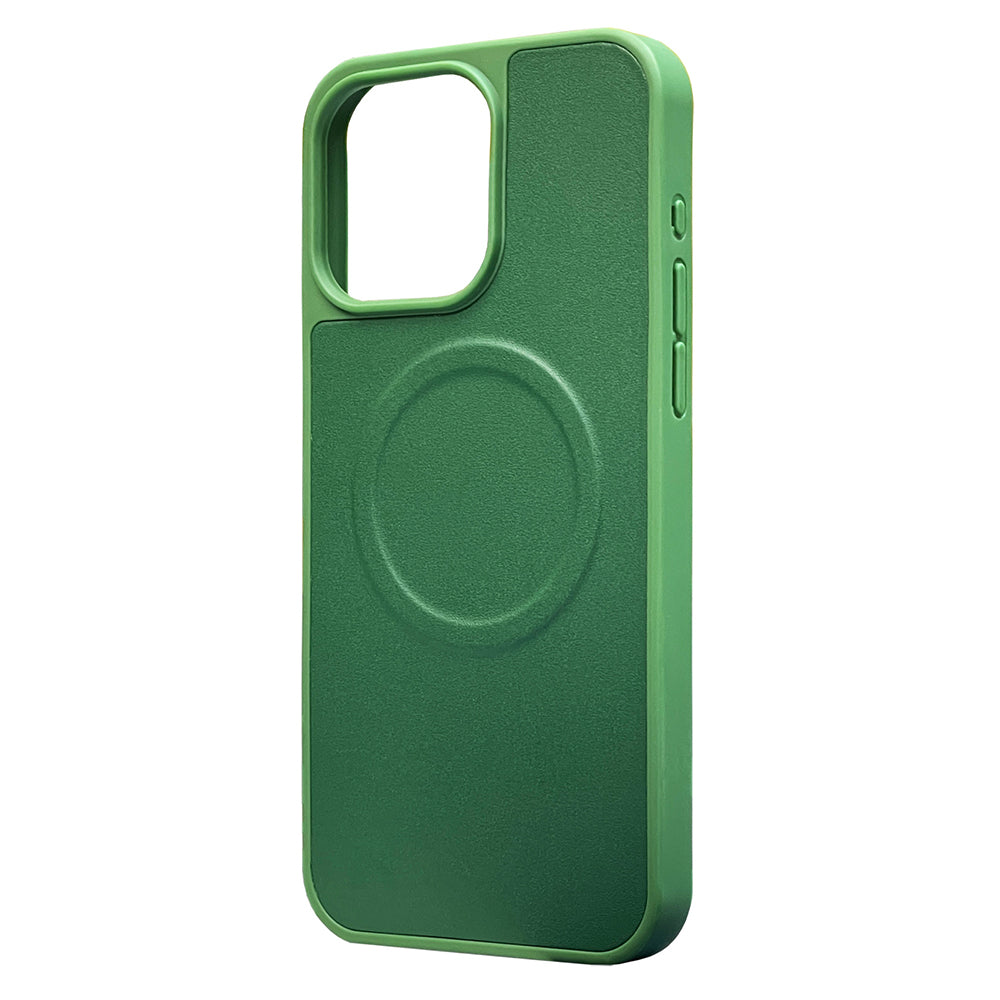 For iPhone 15 Magnetic Case Compatible with MagSafe Leather Coated TPU Phone Cover