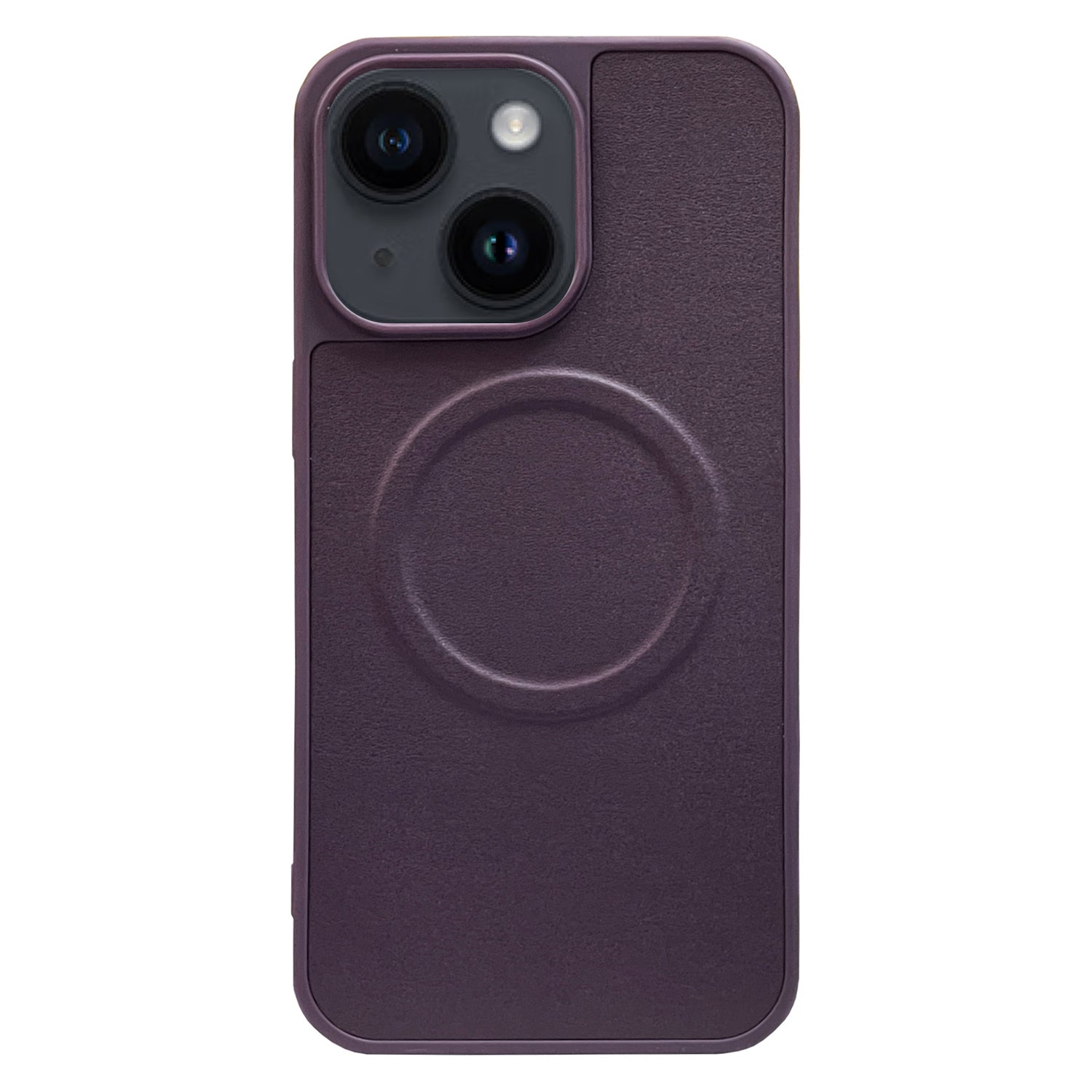 For iPhone 15 Magnetic Case Compatible with MagSafe Leather Coated TPU Phone Cover