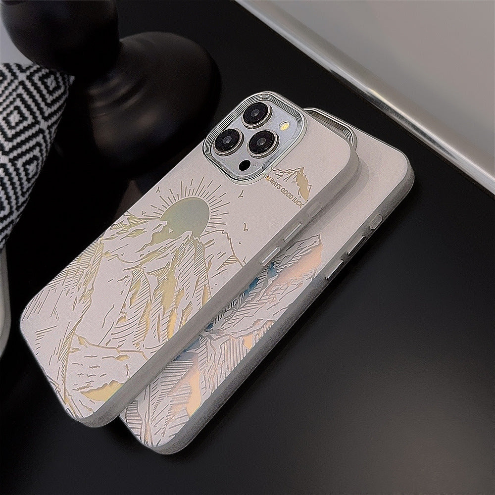 For iPhone 13 Pro Slim Case Laser Design Shockproof Phone Case