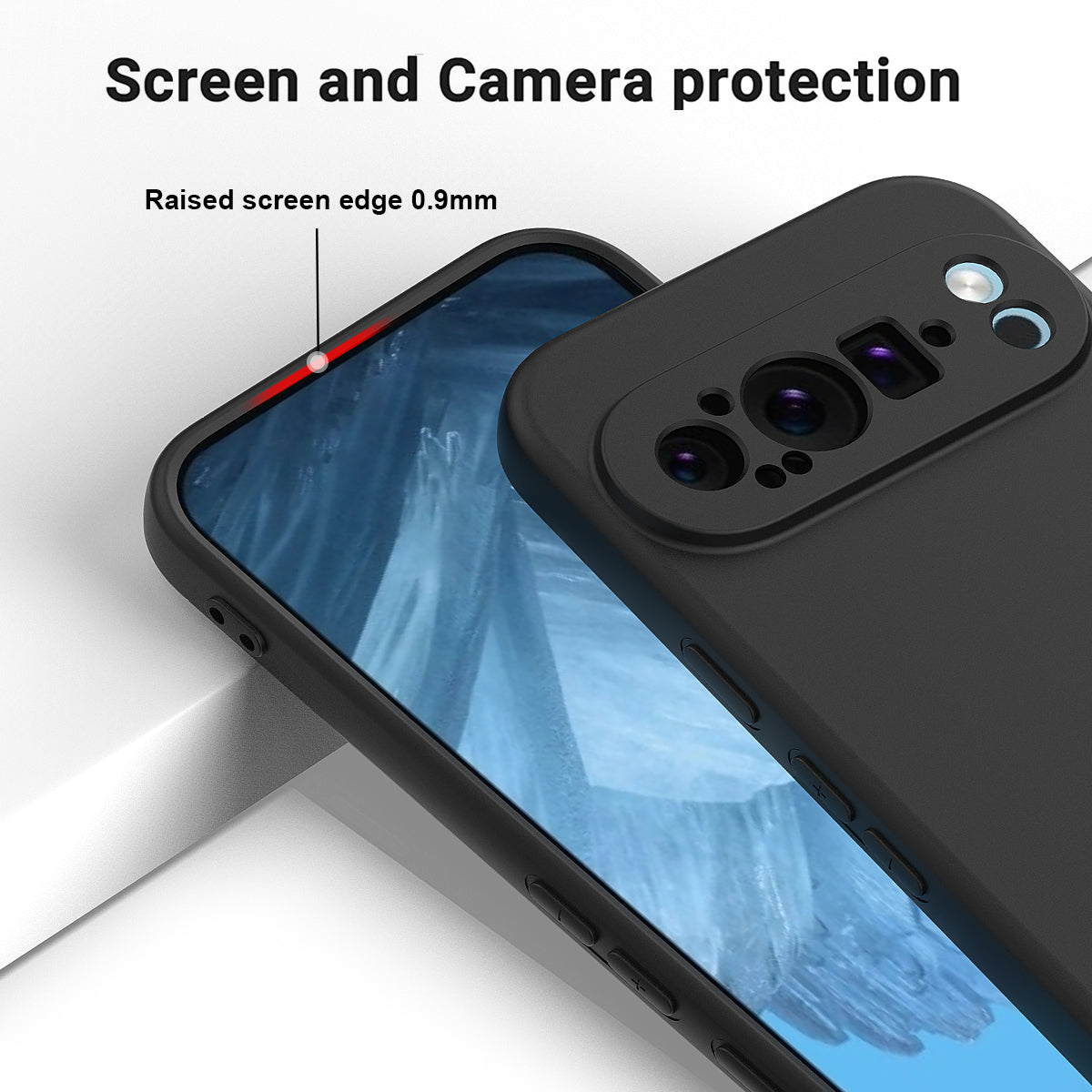 For Google Pixel 9 Pro Liquid Silicone Cell Phone Cases Drop-proof Back Cover with Strap