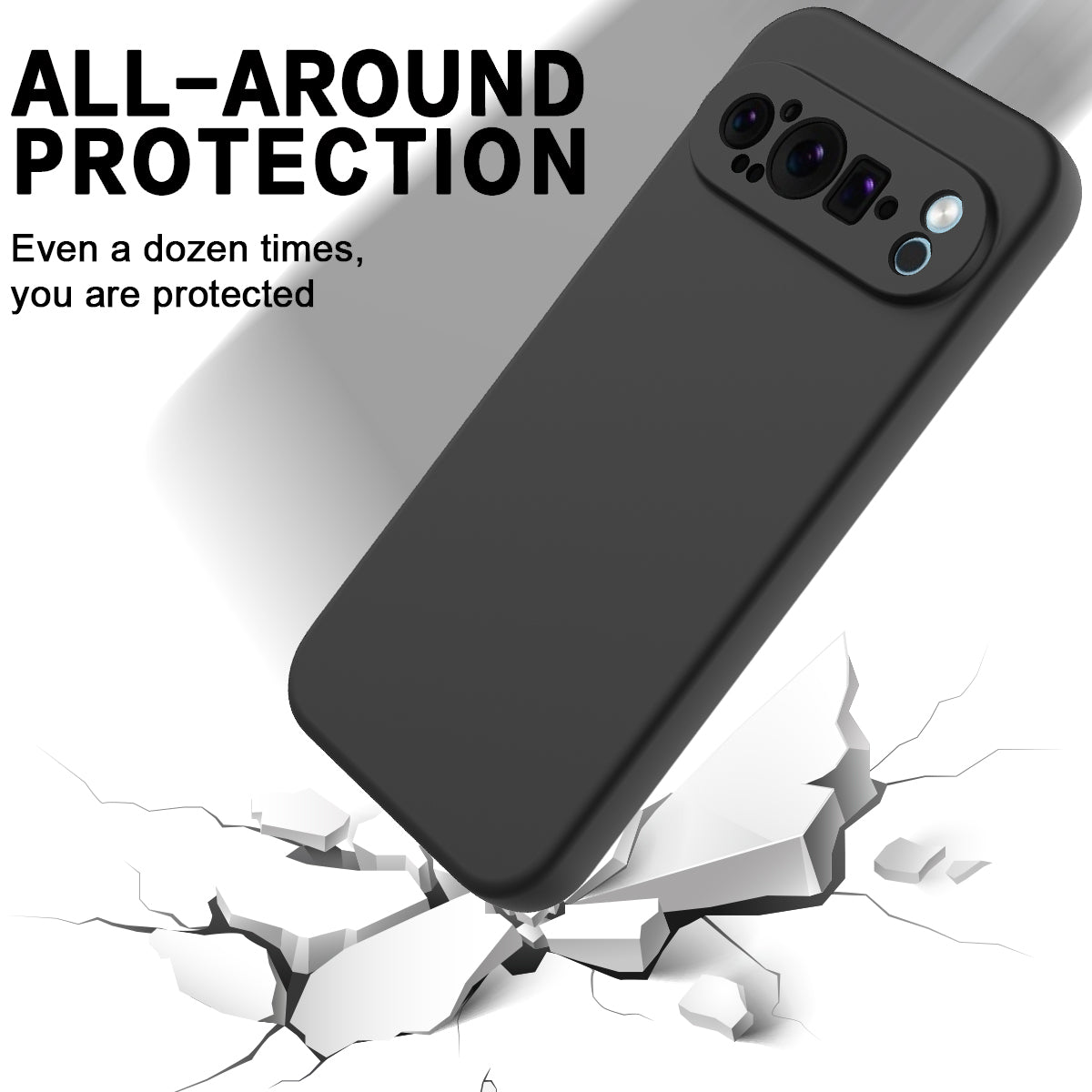 For Google Pixel 9 Pro Liquid Silicone Cell Phone Cases Drop-proof Back Cover with Strap