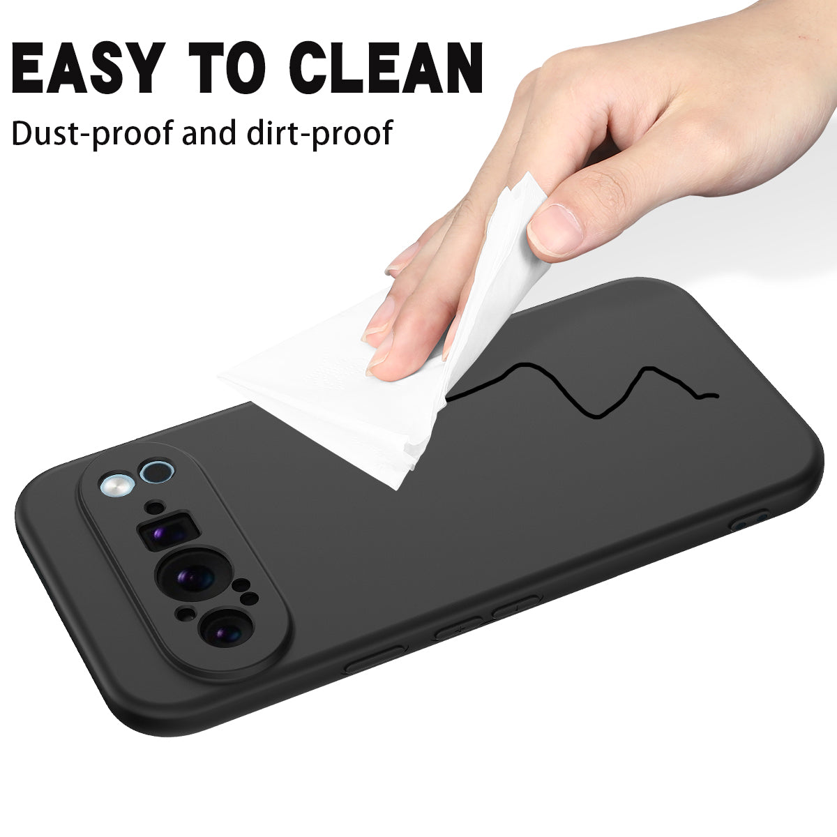 For Google Pixel 9 Pro Liquid Silicone Cell Phone Cases Drop-proof Back Cover with Strap