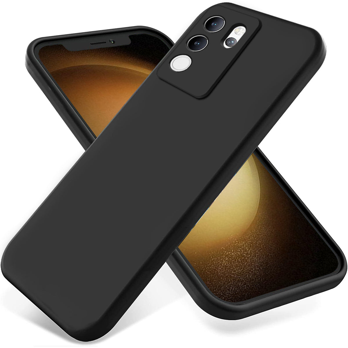 For vivo V30 Lite 5G Case Soft Protective Liquid Silicone Phone Cover with Hand Strap