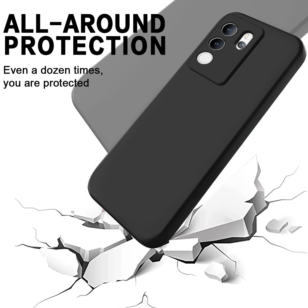 For vivo V30 Lite 5G Case Soft Protective Liquid Silicone Phone Cover with Hand Strap