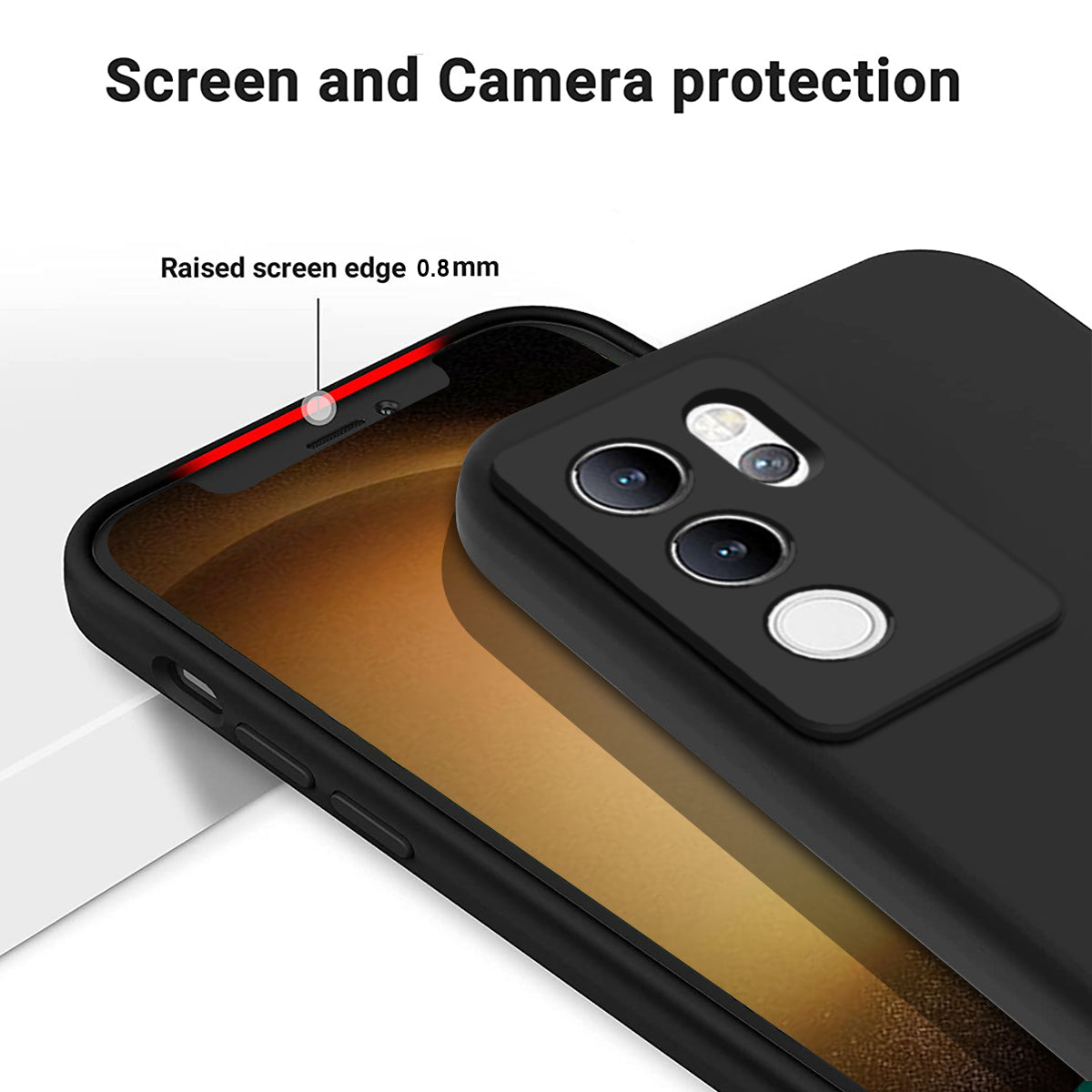For vivo V30 Lite 5G Case Soft Protective Liquid Silicone Phone Cover with Hand Strap