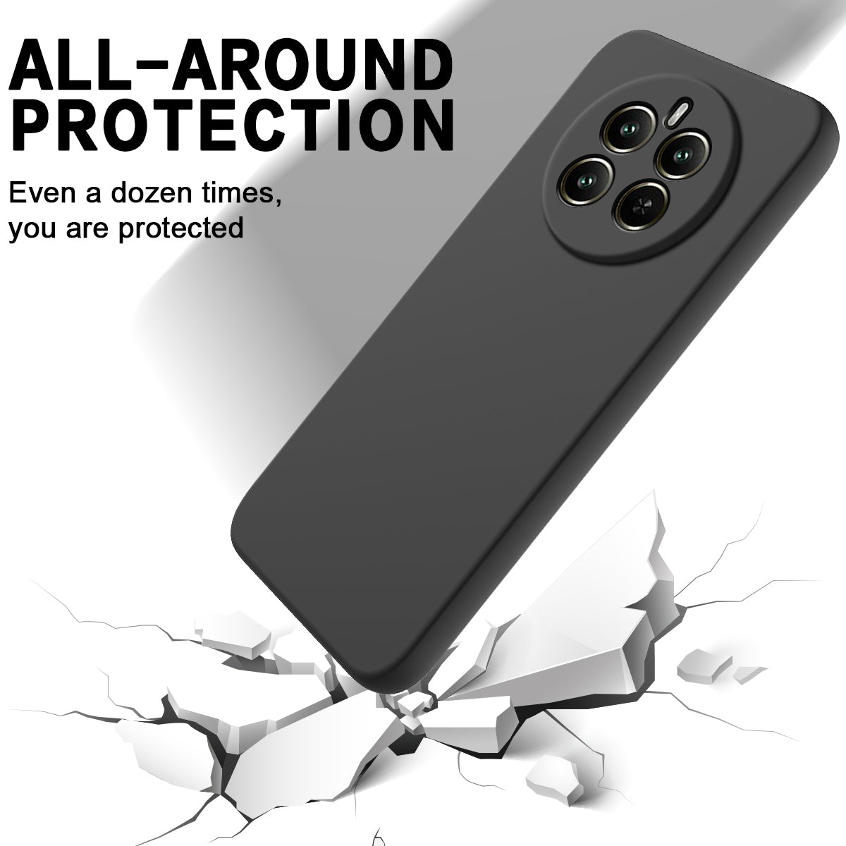 For Realme 12+ 5G Cell Phone Case Liquid Silicone Drop-proof Back Cover with Strap