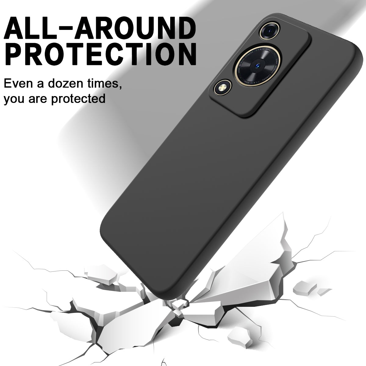 Phone Case for Huawei nova Y72 4G / Enjoy 70 Anti-scratch Liquid Silicone Phone Cover with Strap