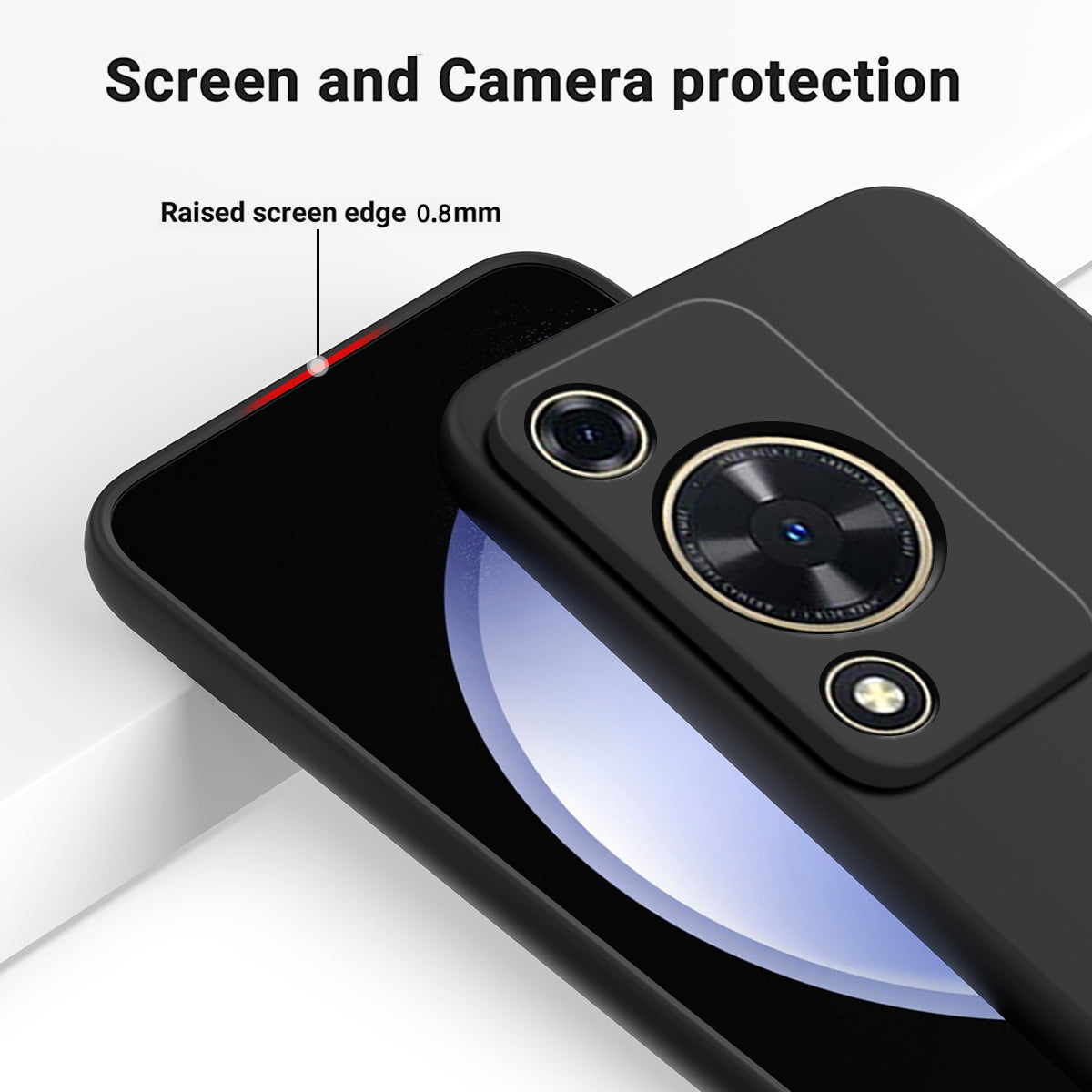 Phone Case for Huawei nova Y72 4G / Enjoy 70 Anti-scratch Liquid Silicone Phone Cover with Strap