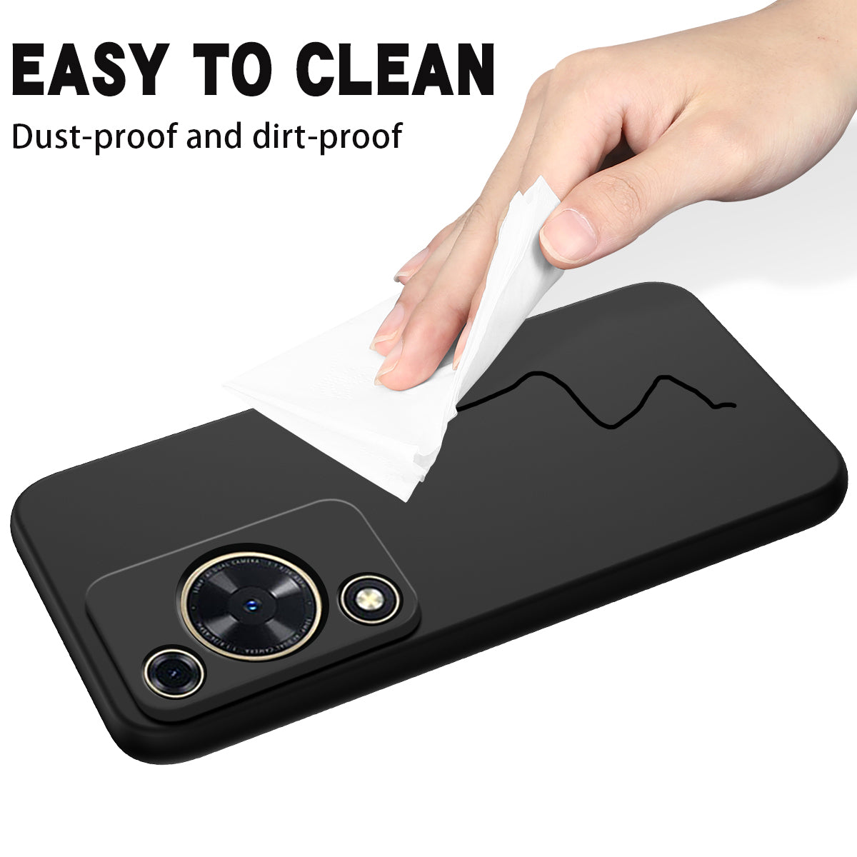 Phone Case for Huawei nova Y72 4G / Enjoy 70 Anti-scratch Liquid Silicone Phone Cover with Strap