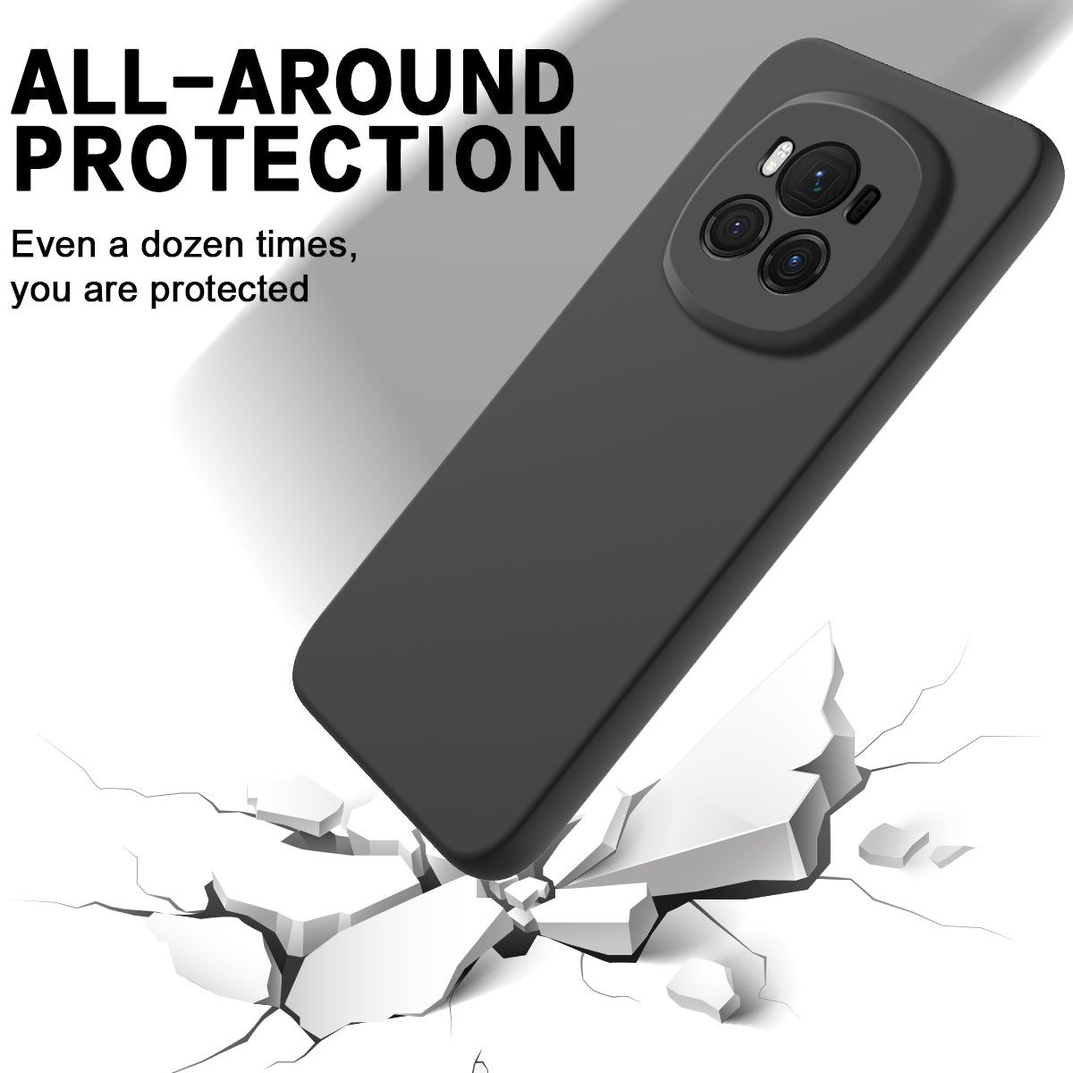 For Honor Magic6 5G Cell Phone Case Solid Color Liquid Silicone Anti-scratch Cover with Strap