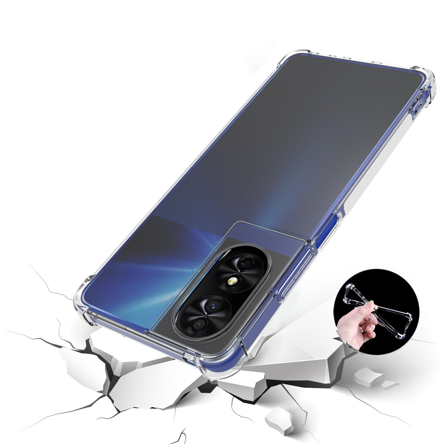 For TCL 50 SE Slim-Fit Cell Phone Case HD Clear Four Corner Airbag Non-Slip TPU Phone Cover