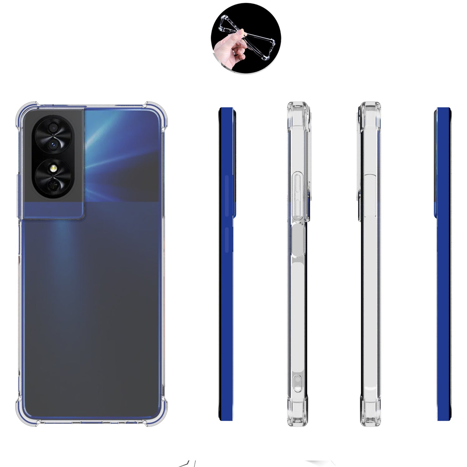 For TCL 50 SE Slim-Fit Cell Phone Case HD Clear Four Corner Airbag Non-Slip TPU Phone Cover