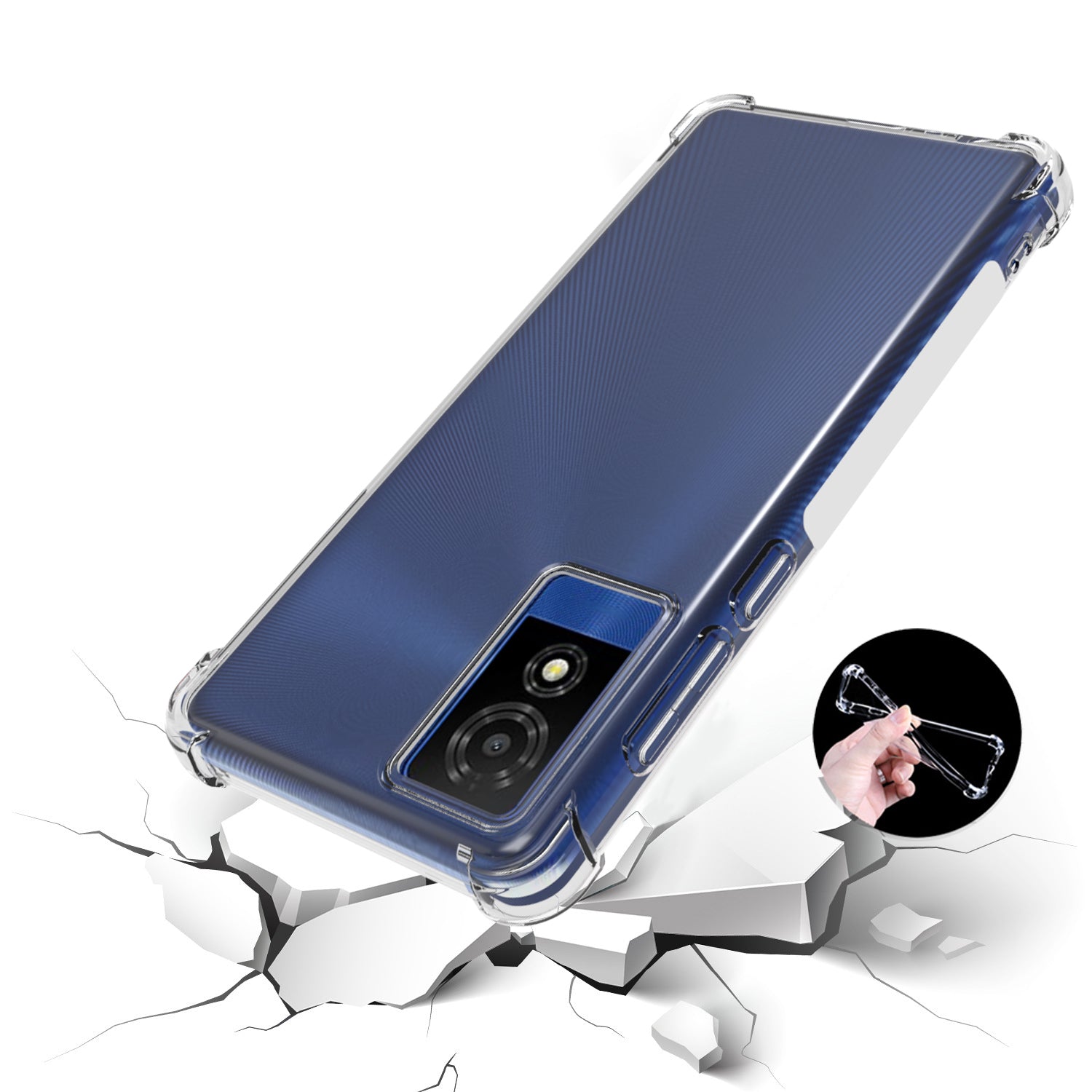 For TCL 501 TPU Case Transparent Drop-proof Protective Phone Cover