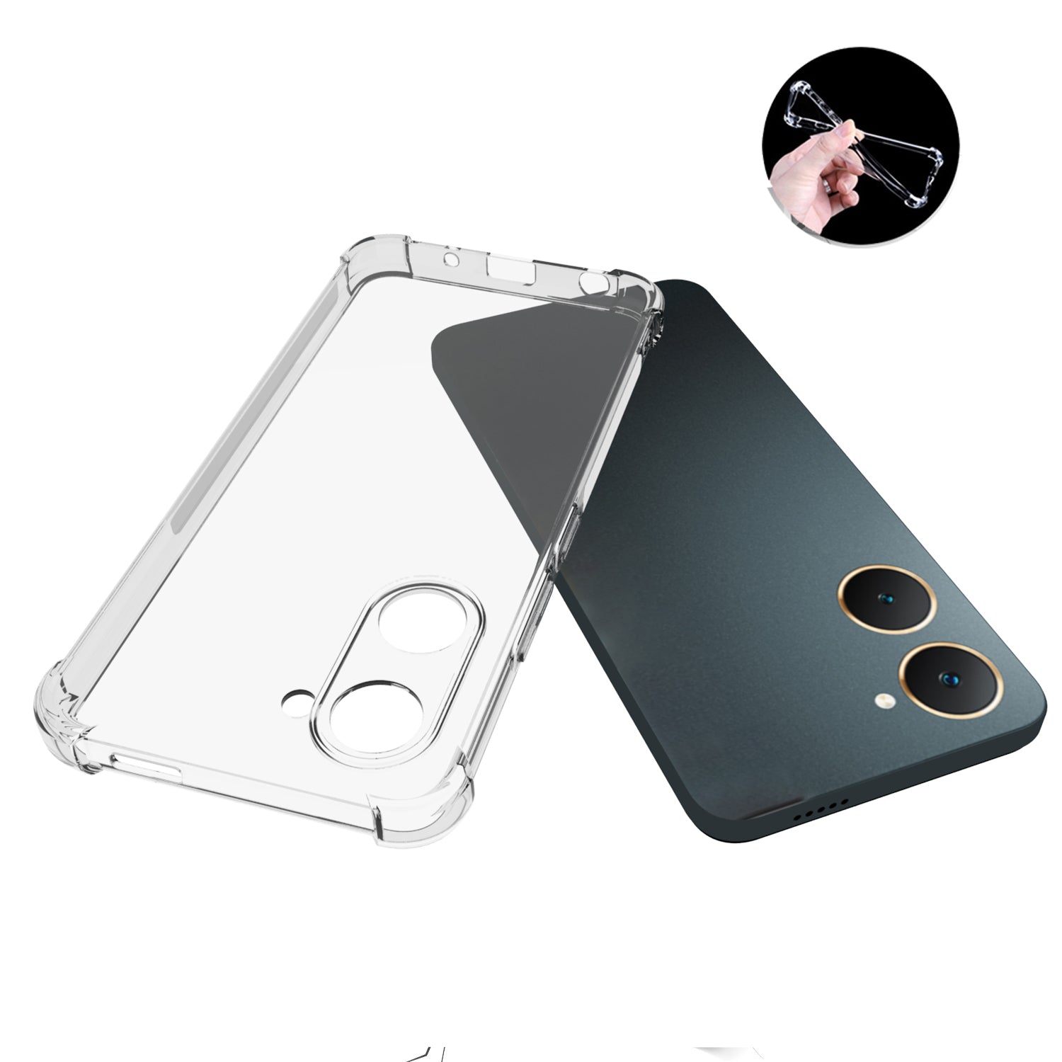 Phone Case for vivo Y03 Shockproof Case Four Corner Airbag Flexible TPU Phone Cover