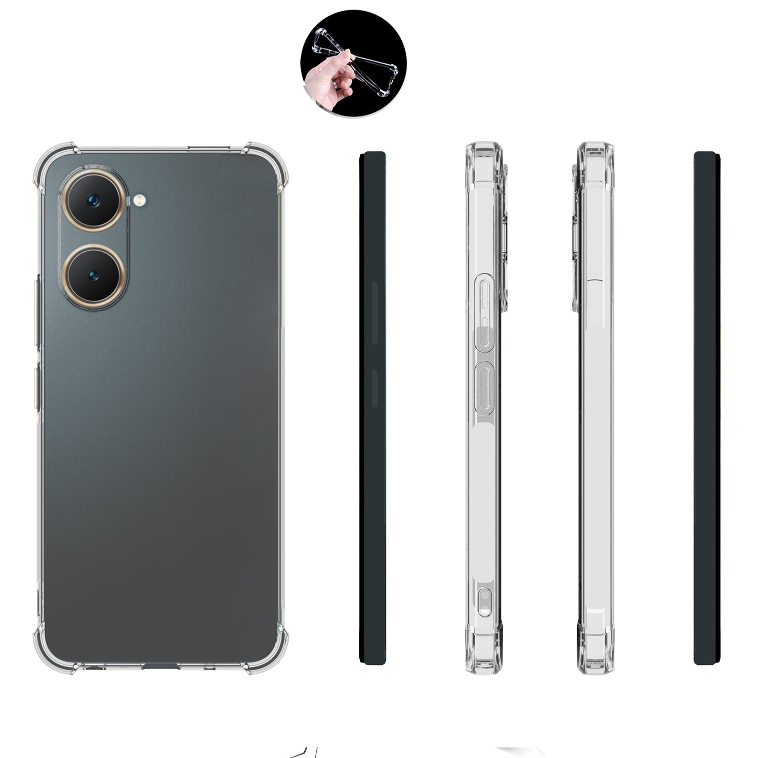 Phone Case for vivo Y03 Shockproof Case Four Corner Airbag Flexible TPU Phone Cover