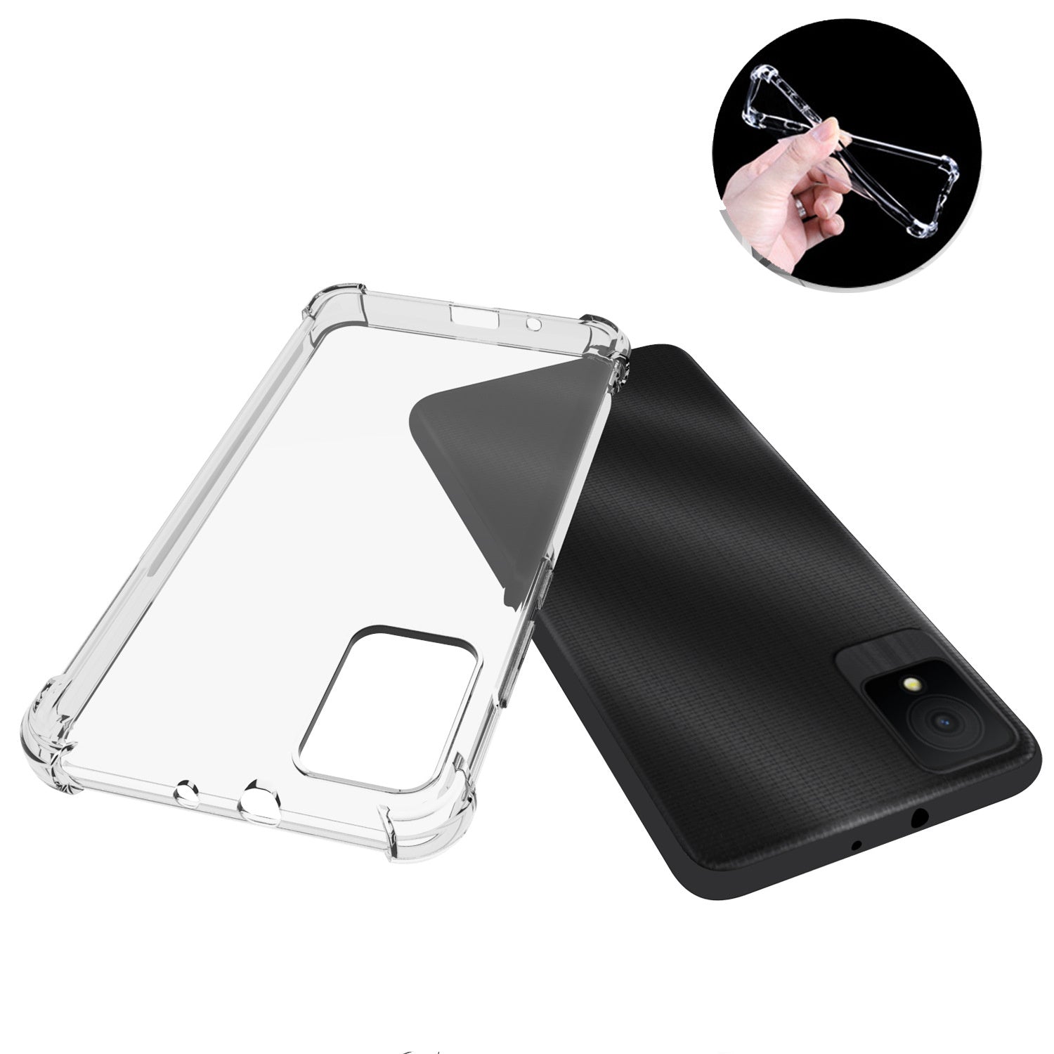 For TCL 502 Case Transparent Four Corner Airbag TPU Phone Back Shell