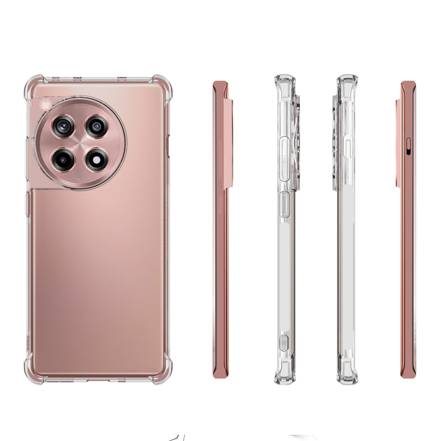 For OnePlus Ace 3 5G / 12R 5G Four Corner Airbag Cell Phone Case HD Clear Non-Slip TPU Phone Cover
