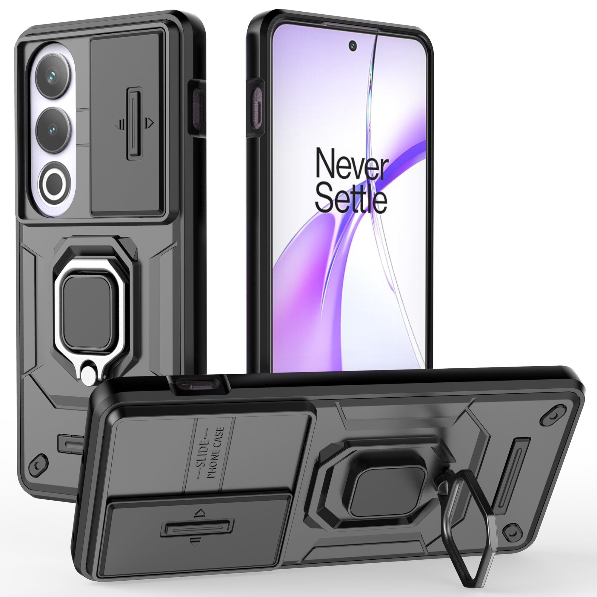 For OnePlus Ace 3V 5G Case with Slide Lens Cover PC+TPU Protective Shell