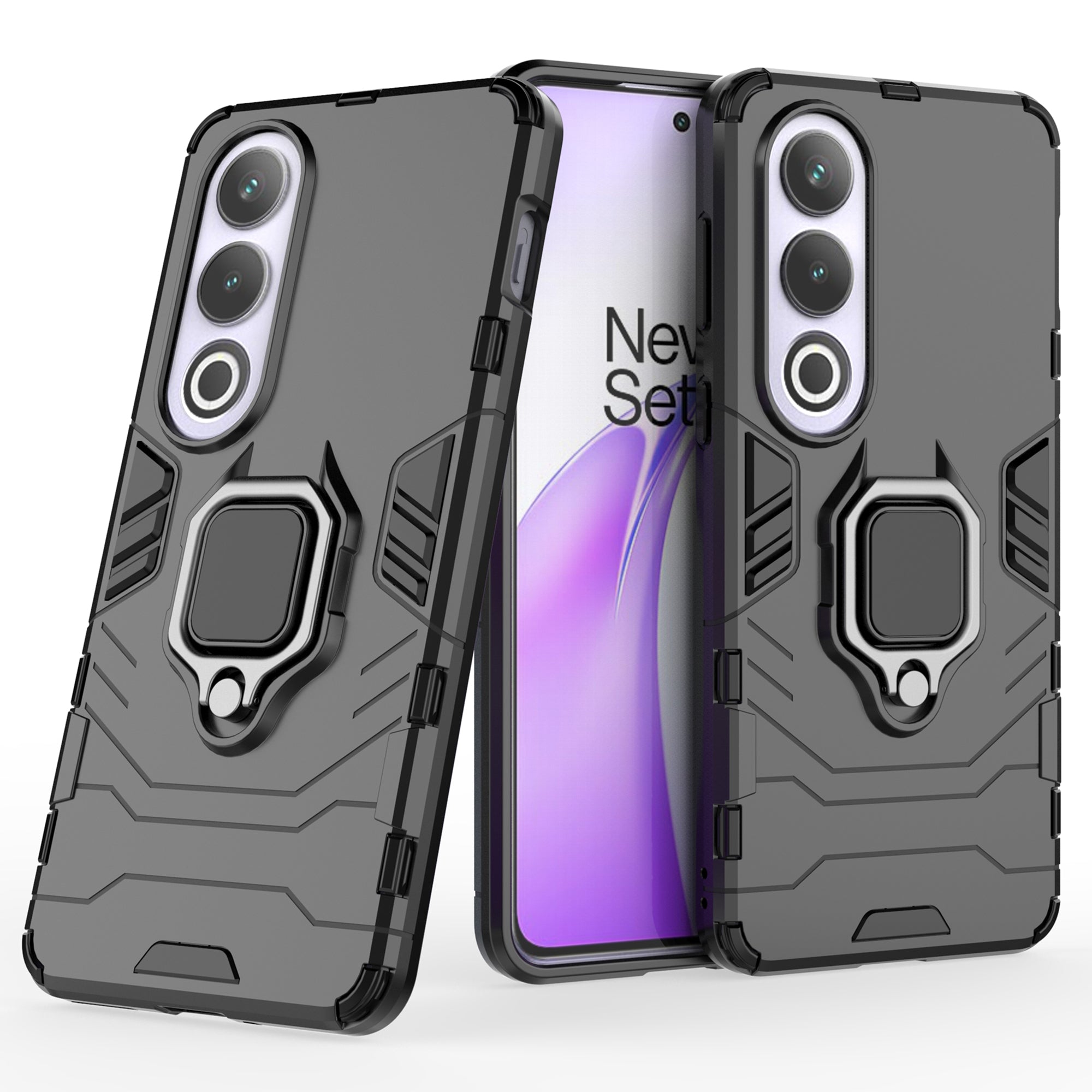 For OnePlus Nord CE4 5G / Ace 3V 5G Case PC+TPU Bump Proof Shell with Ring Kickstand