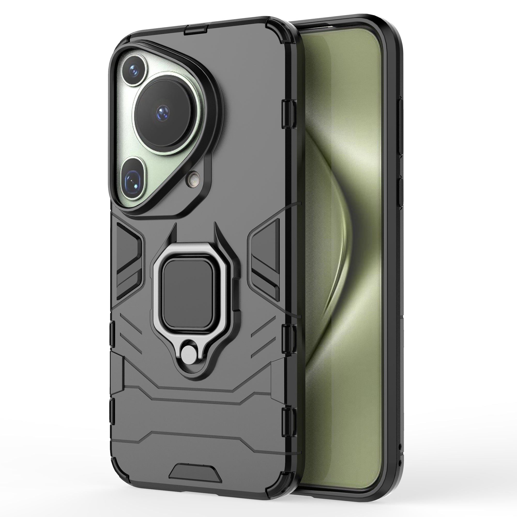 For Huawei Pura 70 Ultra Case Ring Kickstand Drop-proof PC+TPU Shell