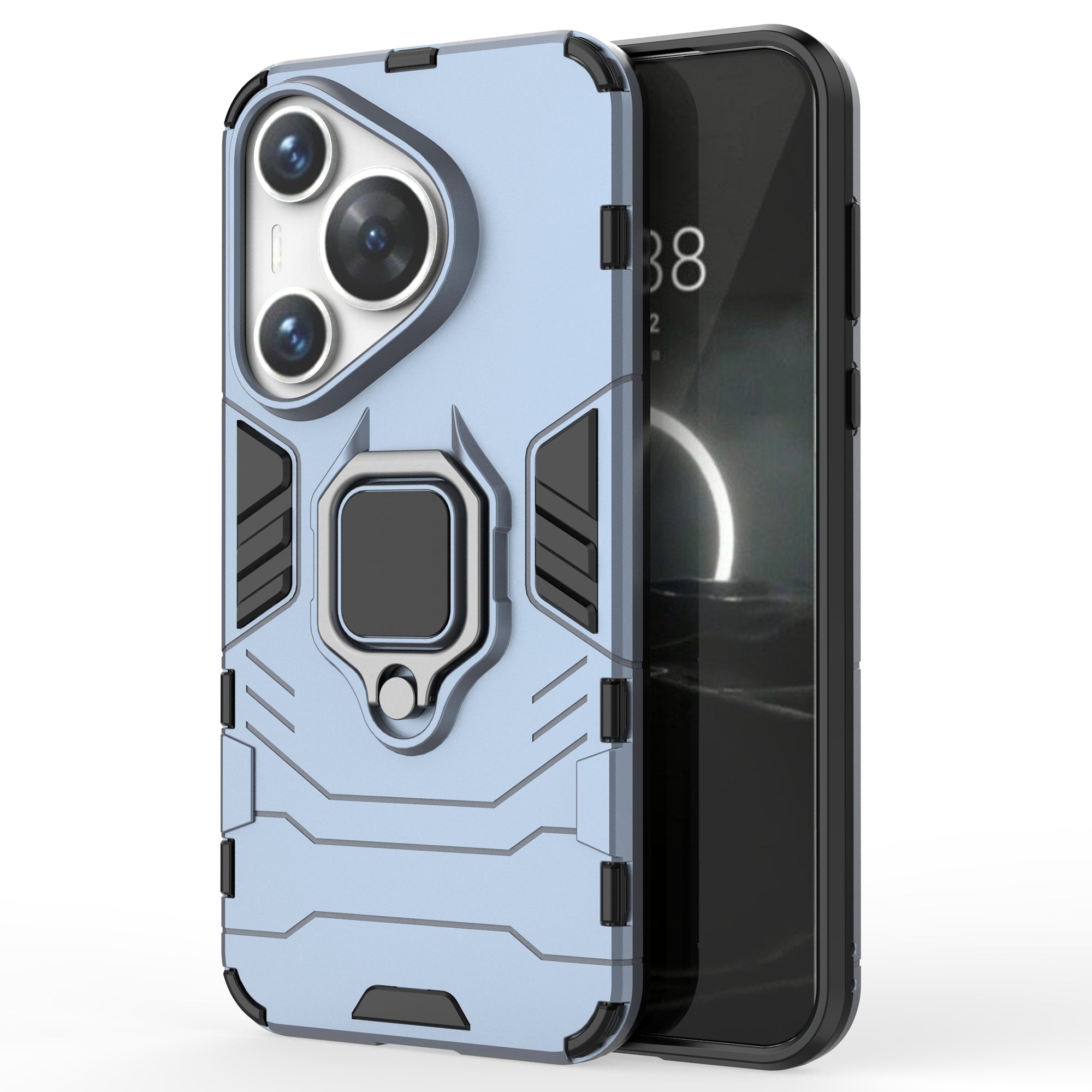 For Huawei Pura 70 Case Slim-Fit PC+TPU Ring Holder Kickstand Protective Cover