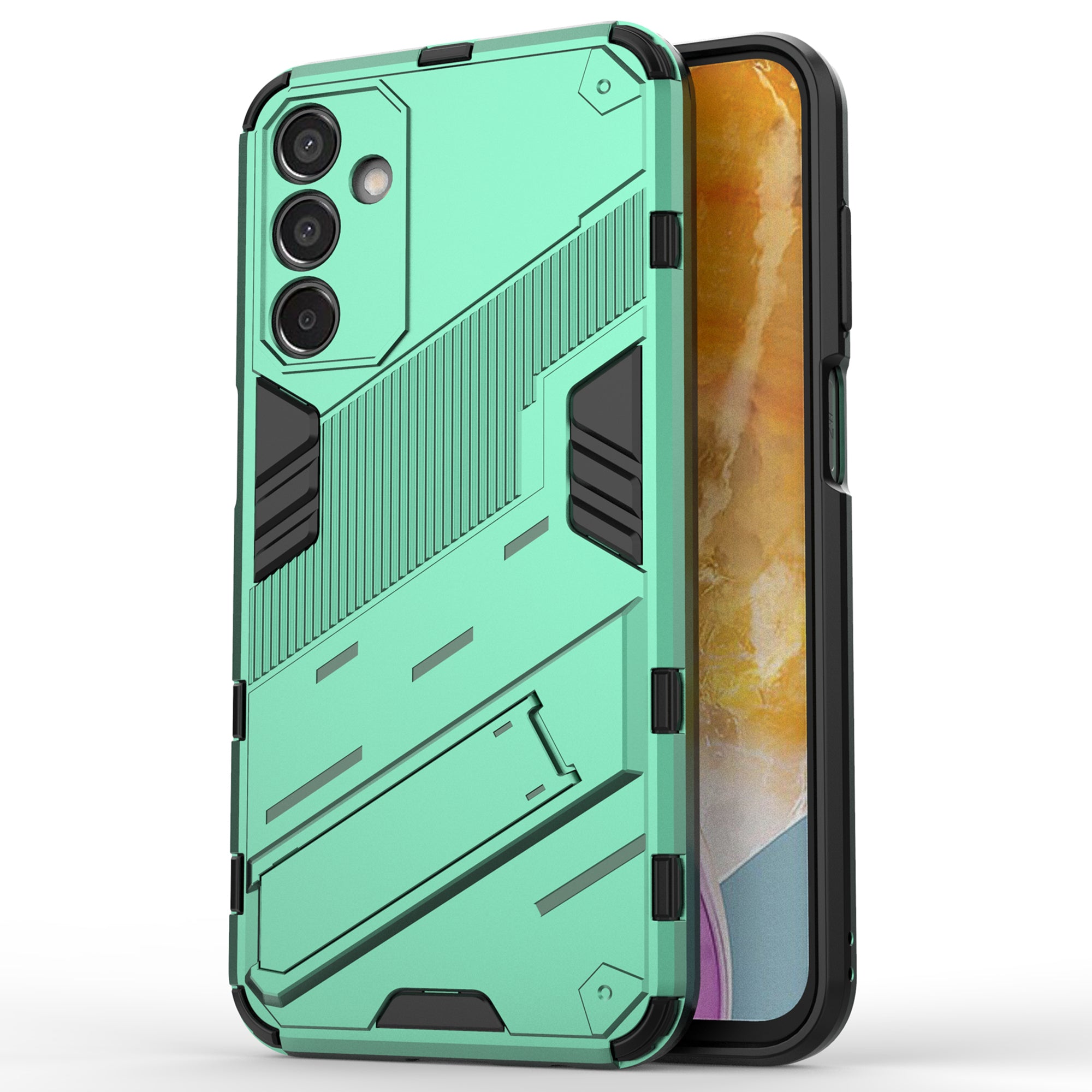 For Samsung Galaxy M15 5G Case PC+TPU Drop-proof Phone Cover with Folding Kickstand