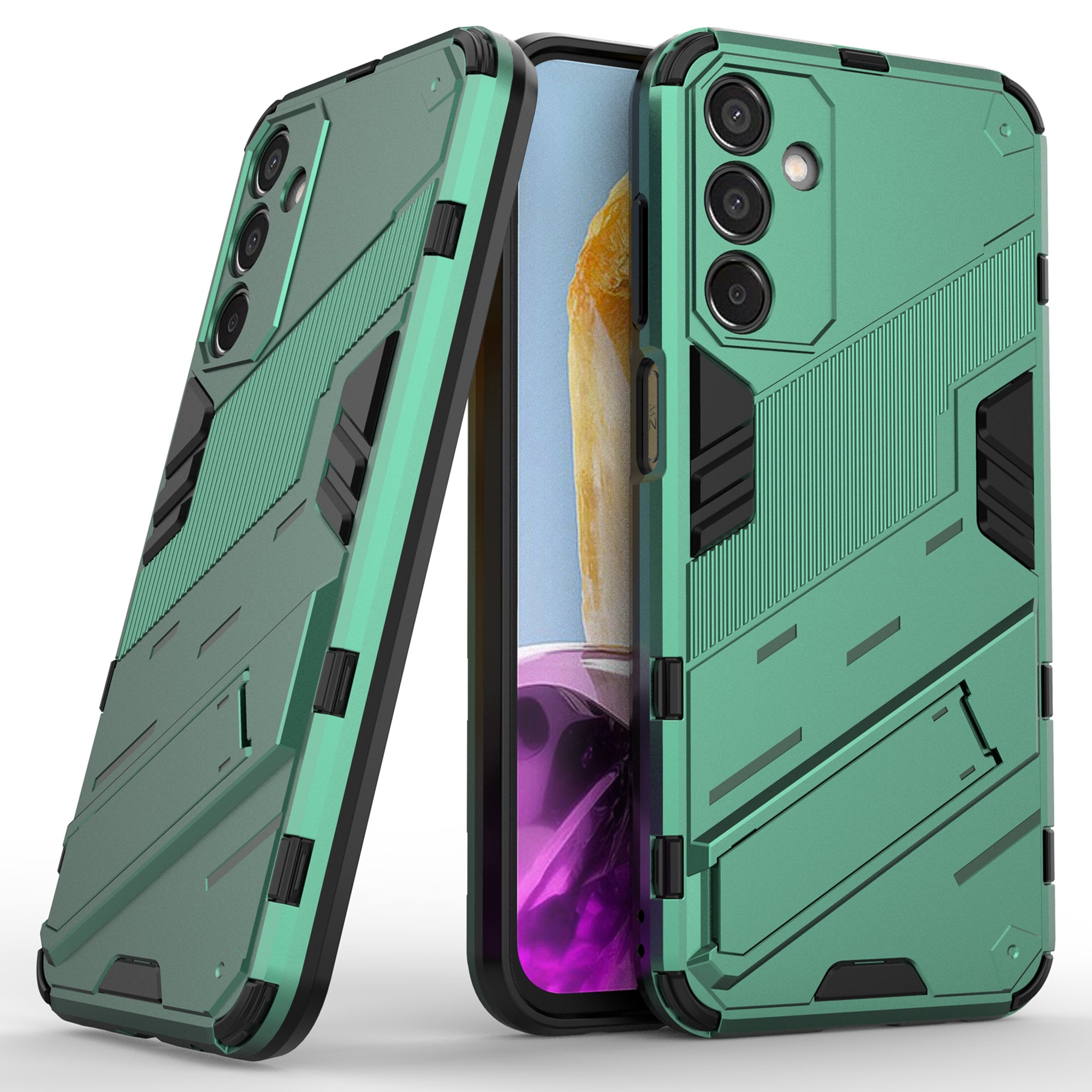 For Samsung Galaxy M15 5G Case PC+TPU Drop-proof Phone Cover with Folding Kickstand