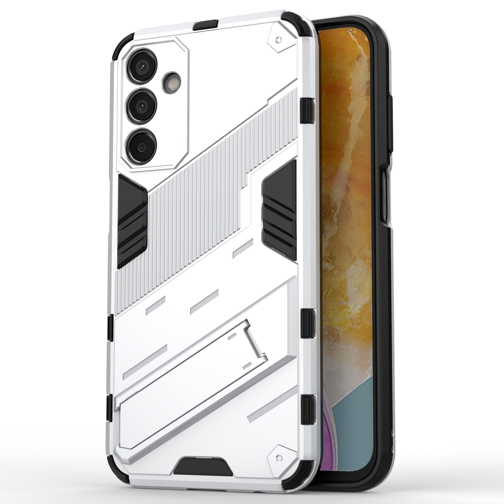 For Samsung Galaxy M15 5G Case PC+TPU Drop-proof Phone Cover with Folding Kickstand
