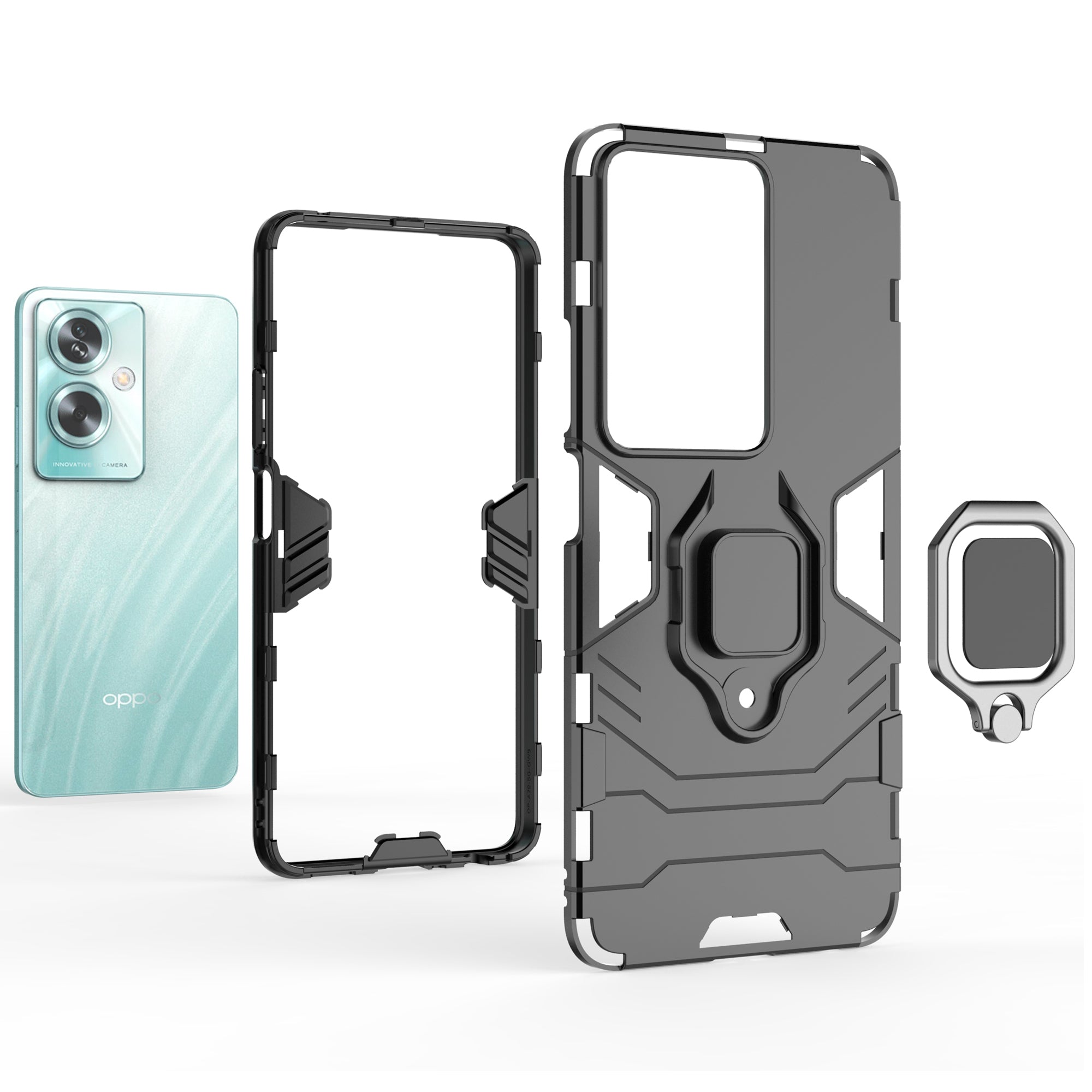 For Oppo A79 5G / A2 5G Cell Phone Case PC+TPU Drop-resistant Kickstand Shell